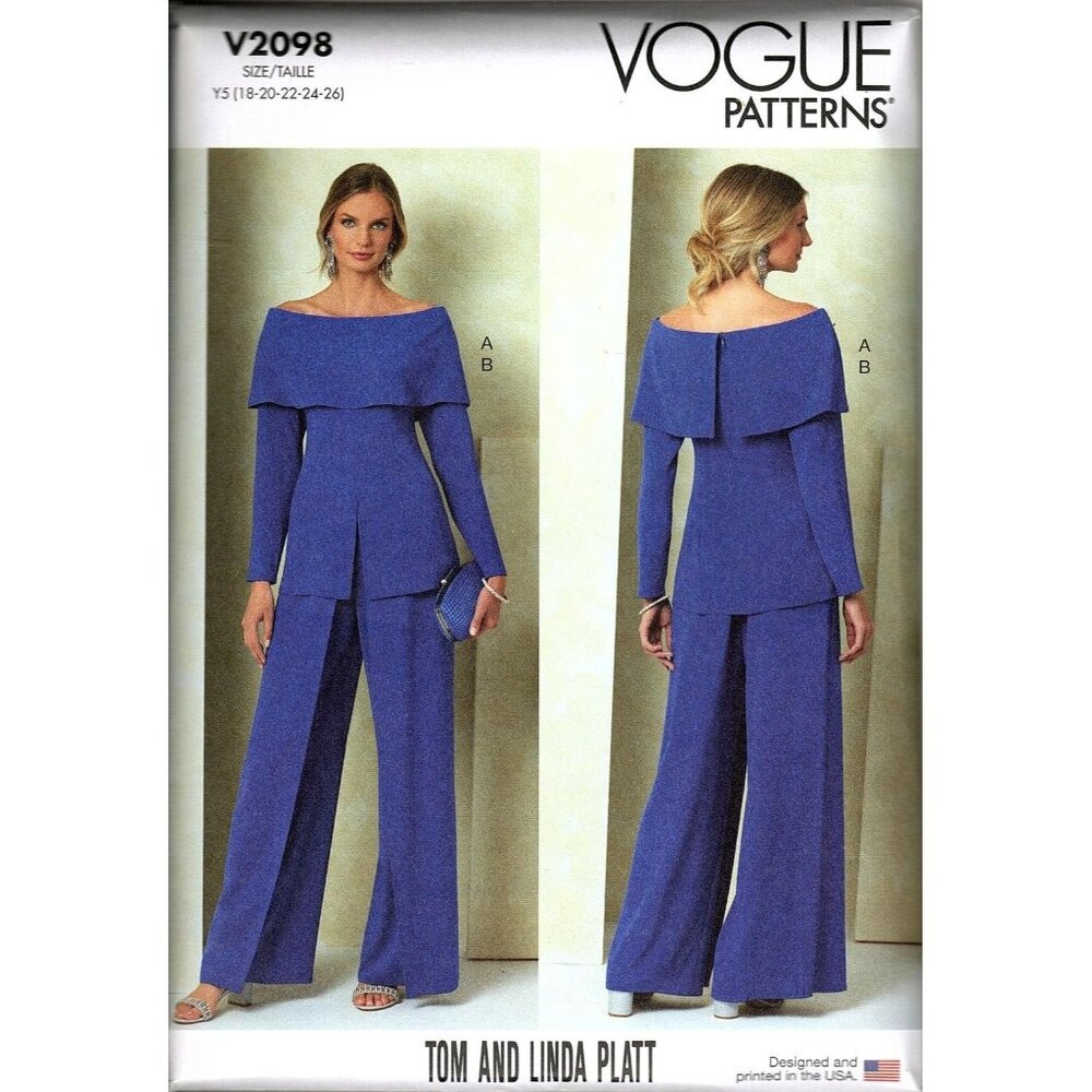 Vogue V2098 Misses 18 to 26 Tom and Linda Platt Top and Pant Uncut Sewing Patter